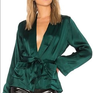 Cami NYC Kimono Smoking Jacket style silk top
